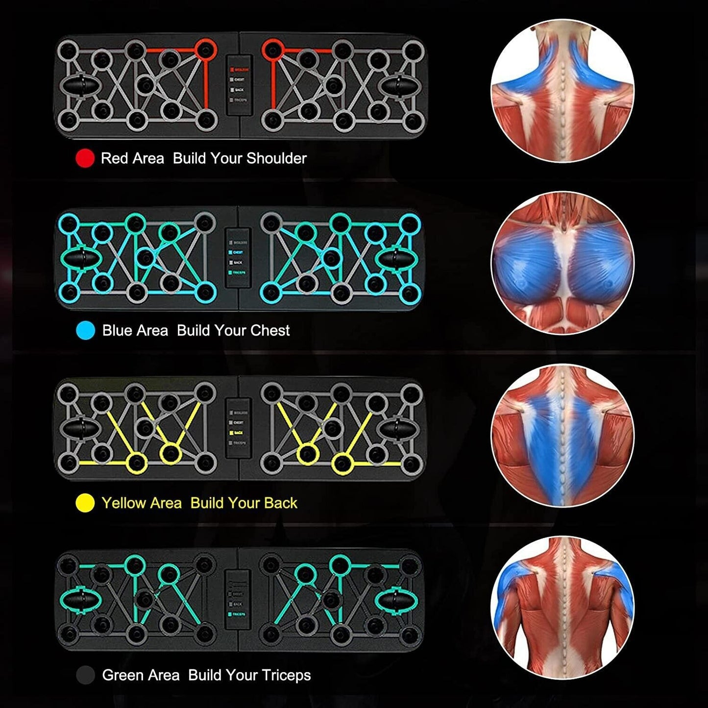 Push Up Board Fitness,Professional Strength Training Equipment for Chest, Shoulders, Back & Triceps