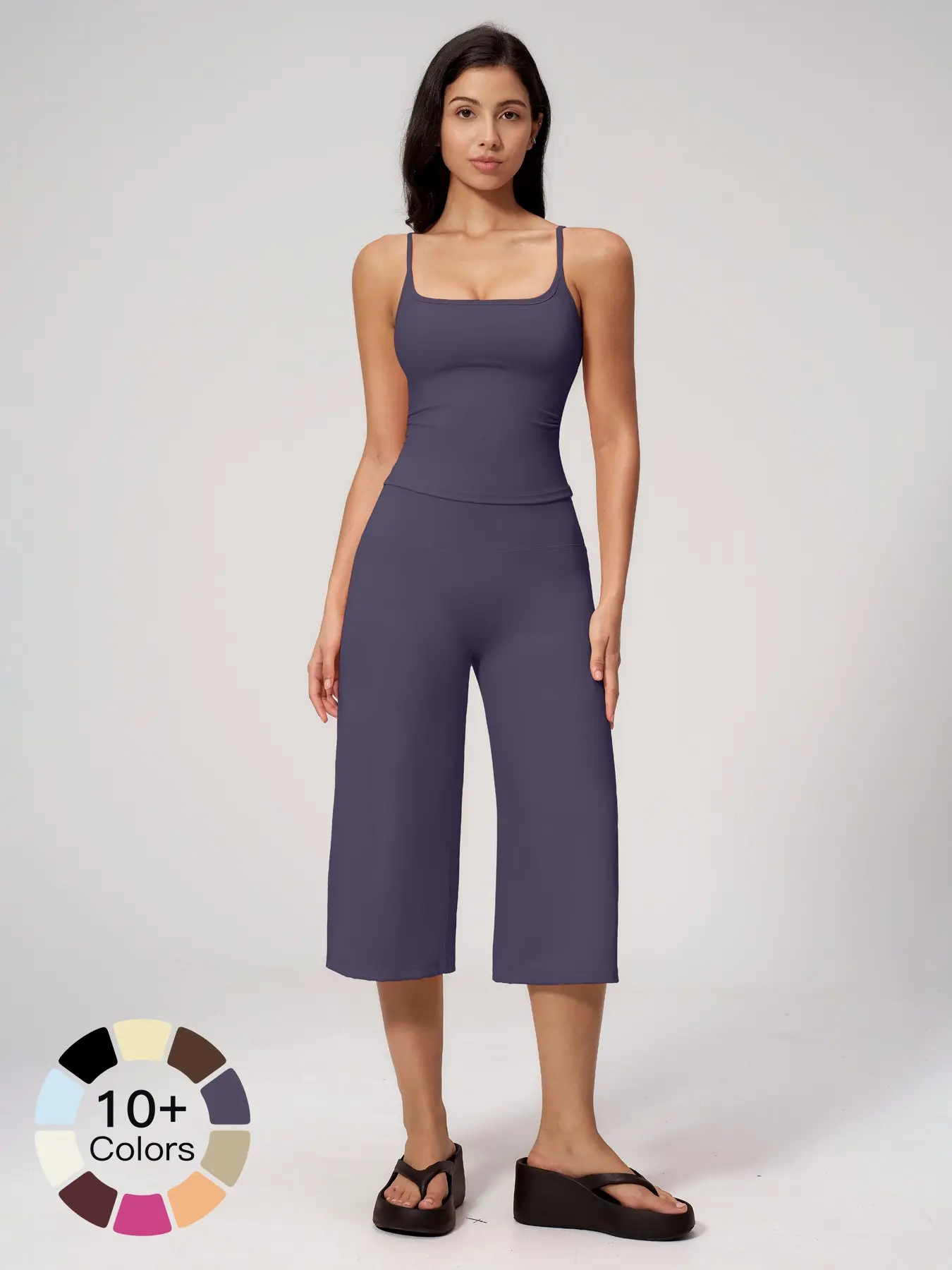 New Yoga Tank Top High Waist Quick-Dry Casual Mid-Length Pants Running Outdoor Athletic Sportswear Yoga Set for Women