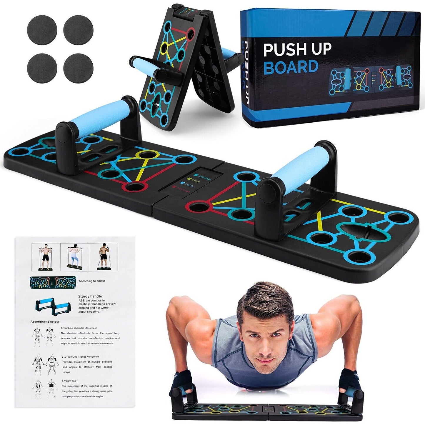 Push Up Board Fitness,Professional Strength Training Equipment for Chest, Shoulders, Back & Triceps