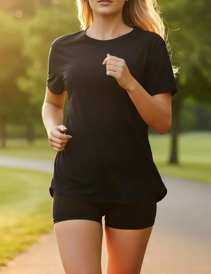 Women's Short Sleeve T-Shirts Multipack, Loose/Relaxed Fit Solid Color Round Neck Casual Tee Tops Women Underwear Summer Tshirt #SummerVibes（T-shirt only）
