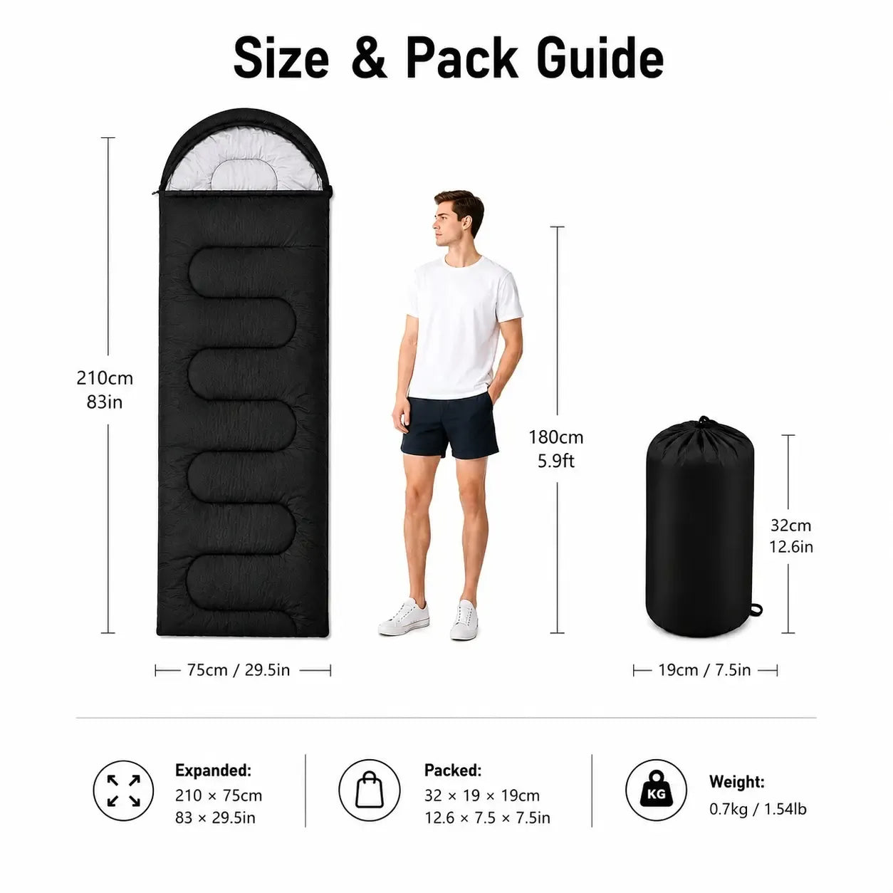 Portable Outdoor Sleeping Bag For Camping Travel Emergency Use Lightweight Warm Sleeping Sack