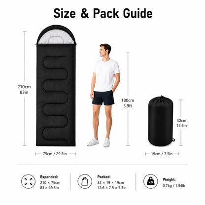 Portable Outdoor Sleeping Bag For Camping Travel Emergency Use Lightweight Warm Sleeping Sack