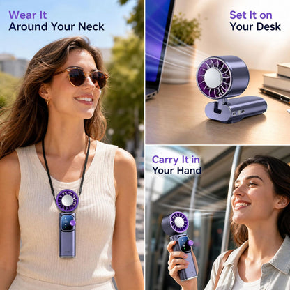 Handheld Fan Ice Cooling, Portable Turbo Fan with Ice Cooler, 199 Wind Speed, Rechargeable Foldable Hangable, 20000 RPM 4000mAh Battery, Small Personal Pocket Fan for Outdoor Travel with Metal Hanger