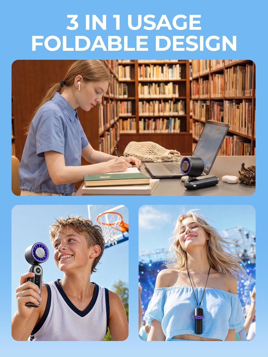 Handheld Fan with Cooling Plate