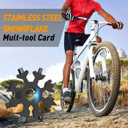 Viral 18-in-1 Snowflake Multi-tool Stainless Steel Portable Wrench All-in-One Screwdriver & Bottle Opener Must-Have Survival Gadget for Outdoor Activities