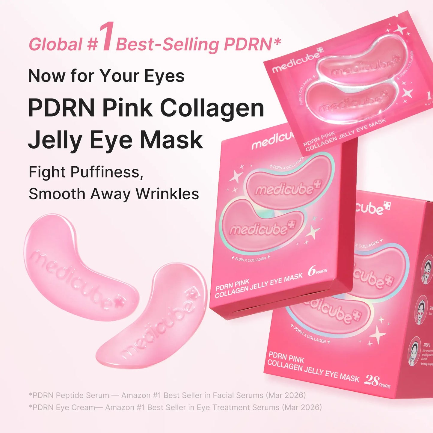 Pink Collagen Jelly Eye Mask | Hydrogel Eye Patches with PDRN