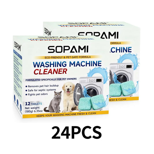 Washing Machine Cleaner Tablets 12 pack pet safe eco friendly cleaning tablets neutralizes pet related odors deep cleans grime keeps washing machine fresh easy to use