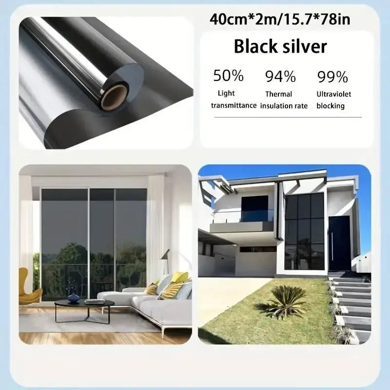Window Glass Film,Anti-Peeping & Sunshade Window Film