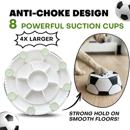 Soccer Style Multi purpose dog bowl Dog Liquid Slow Feeder,Lick Bowl Mat with Ball ,8 Extra Large Suction Cups