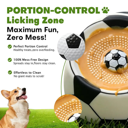 Soccer Style Multi purpose dog bowl Dog Liquid Slow Feeder,Lick Bowl Mat with Ball ,8 Extra Large Suction Cups