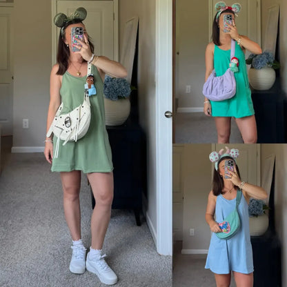 Women's Sleeveless Sports Romper Dress
