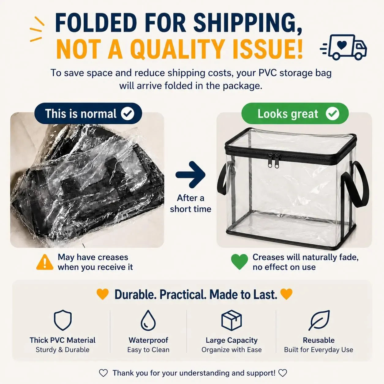Safe, non-toxic Large Clear Thick Plastic Storage Box