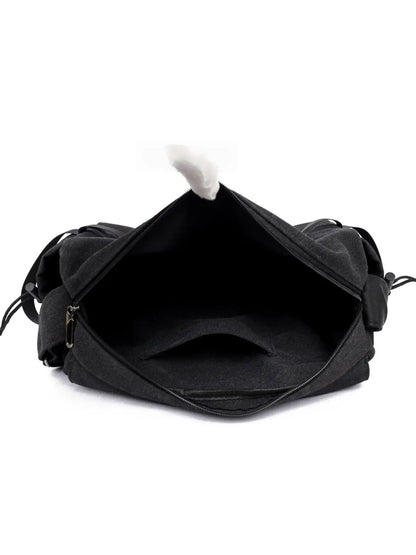 Men's Plain Canvas Crossbody Bag