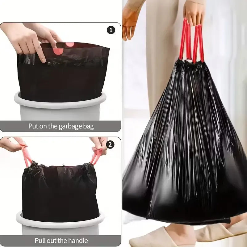 Plastic Garbage Bags, Home Supplies, Convenient Durable Trash Bag, Non-Toxic Waste Cleaning Storage, Kitchen Bathroom Bedroom Office Accessories, Sturdy Trash Bags
