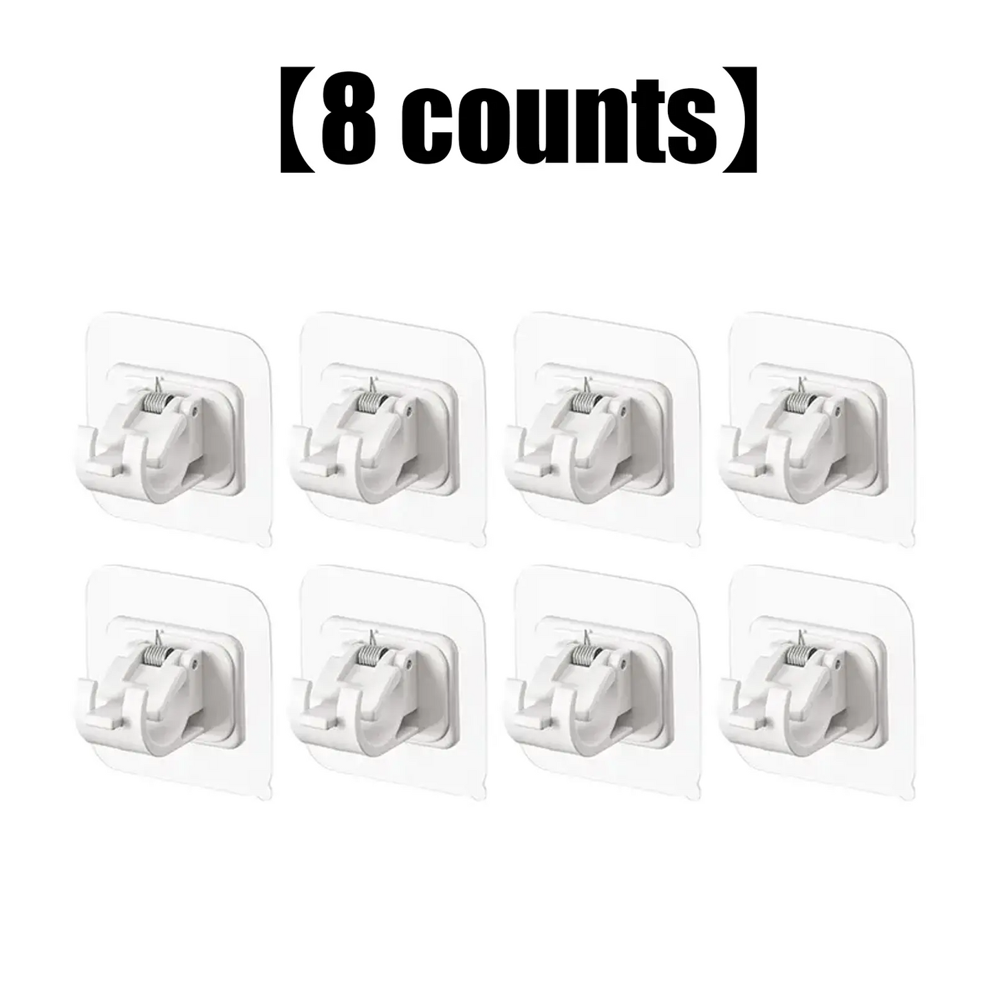 A set of 8PCS Curtain Rod Brackets with Clips,Transparent Drapery Hooks,Rod Hanging,Adjustable Rods Holder,Multipurposefor Curtain Rod Hooks for Livingroom Bathroom Kitchen Bedroom Toilet Apartment