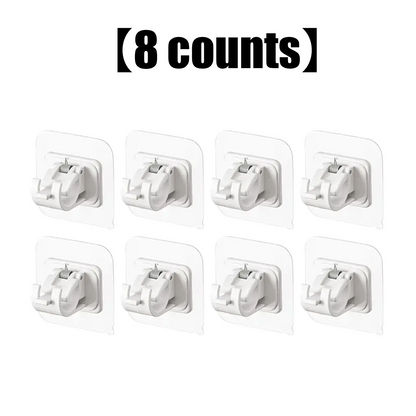 A set of 8PCS Curtain Rod Brackets with Clips,Transparent Drapery Hooks,Rod Hanging,Adjustable Rods Holder,Multipurposefor Curtain Rod Hooks for Livingroom Bathroom Kitchen Bedroom Toilet Apartment