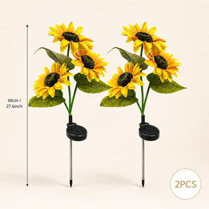 Solar Powered LED Sunflower Garden Lights Set of 2/4/6 Pieces