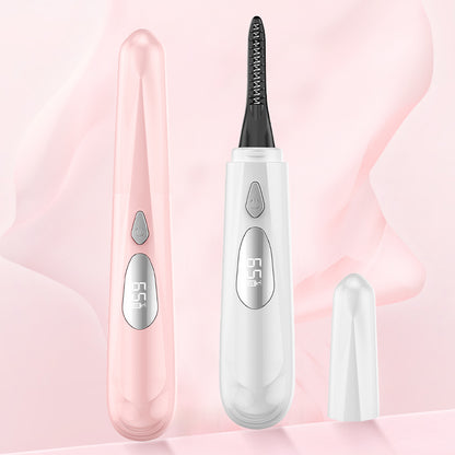 Heated Eyelash Curler for Women - 10s Fast Heating, 4 Adjustable Temp (131℉ - 185℉), LED Display, 24H Long-Lasting Curling Eye Lash Curler, Ergonomic Design, Travel-Friendly Makeup Tool Gift