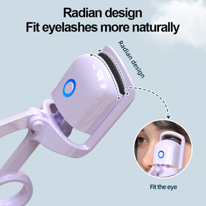 Heated Eyelash Curler for Women - Electric Lash Curler with 10s Fast Heating, Safe Anti-Burn Design, Intelligent Temp Control, Long-Lasting Curls