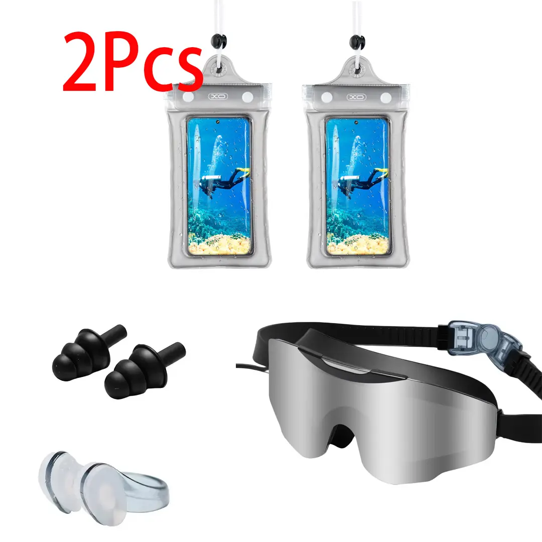 Waterproof Phone Pouch, 2 Counts Clear Waterproof Cell Phone Case Lanyard for iPhone Galaxy Up To 7",Inflatable Edge Better Buoyancy