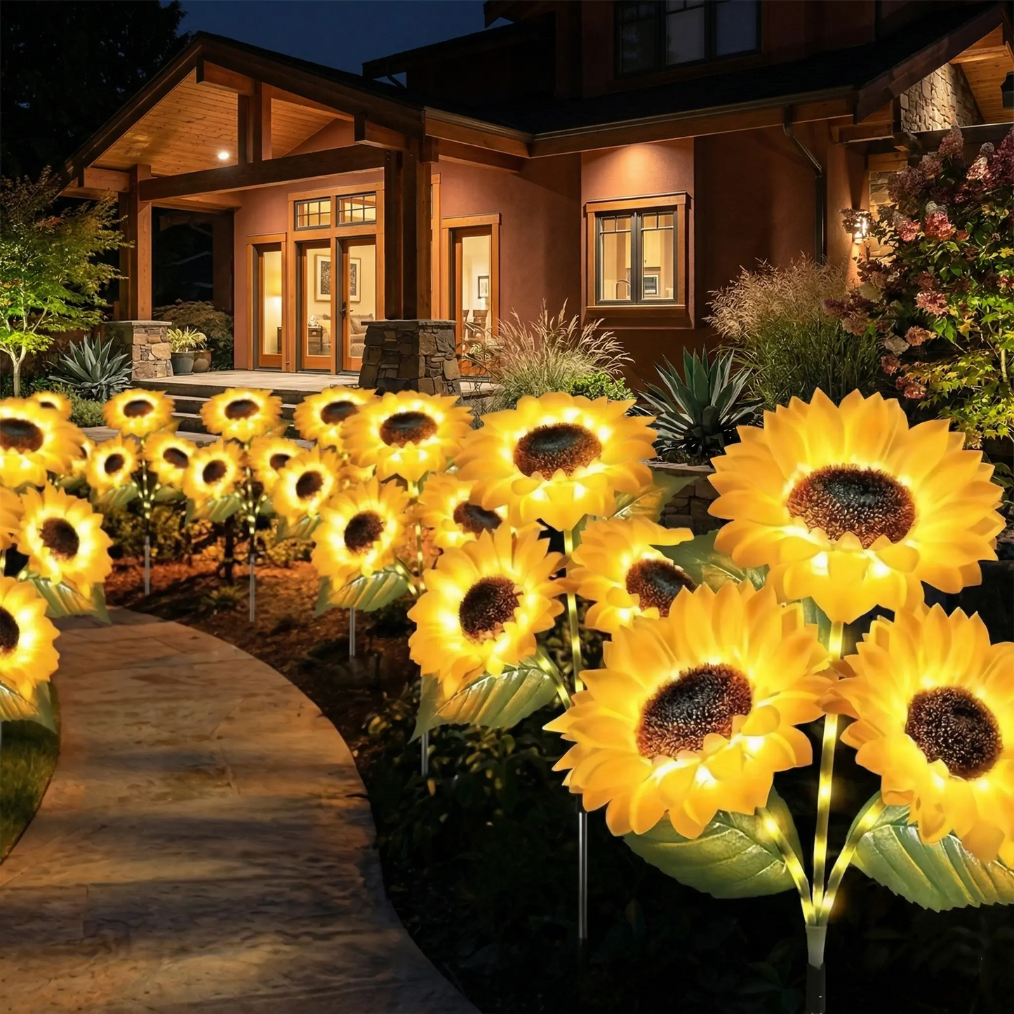 Solar Powered LED Sunflower Garden Lights Set of 2/4/6 Pieces
