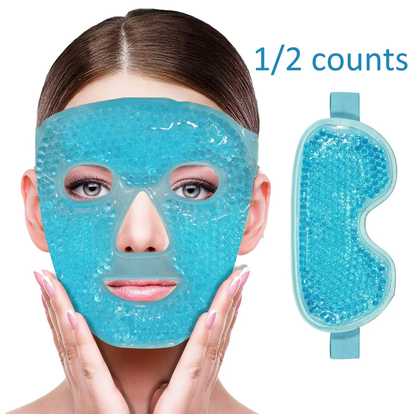 Blue Gel Cooling Ice Mask, Skin Care Mask, Beauty Mask, Facial Mask, 1 Count/ 2 Counts Face Mask/ Eye Mask