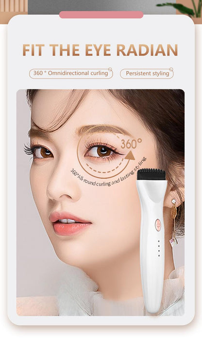 5D Push Heated Eyelash Curler, Electric Heated Eyelash Curler Lash Curler, Long-Lasting Curls, Adjustable Temperatures, USB Rechargeable for Quick Natural Curling Makeup