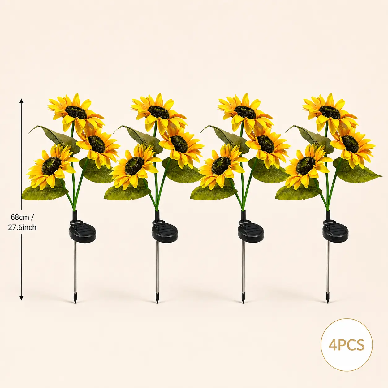 Solar Powered LED Sunflower Garden Lights Set of 2/4/6 Pieces