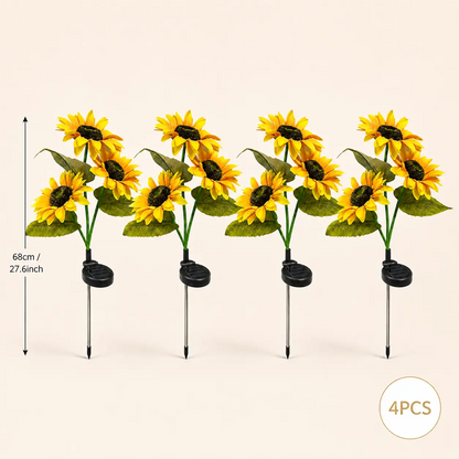 Solar Powered LED Sunflower Garden Lights Set of 2/4/6 Pieces