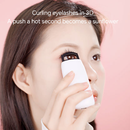 Heated Eyelash Curlers Travel Electric Lash Curler with Heat Sensitive Silicone Pad, 8s Fast Heat up Long Lasting Curls, Mini Electric Eyelash Curler