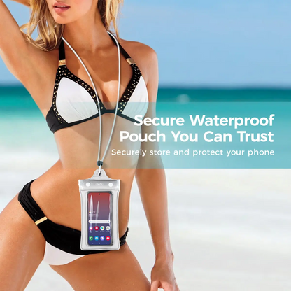 Waterproof Phone Pouch, 2 Counts Clear Waterproof Cell Phone Case Lanyard for iPhone Galaxy Up To 7",Inflatable Edge Better Buoyancy