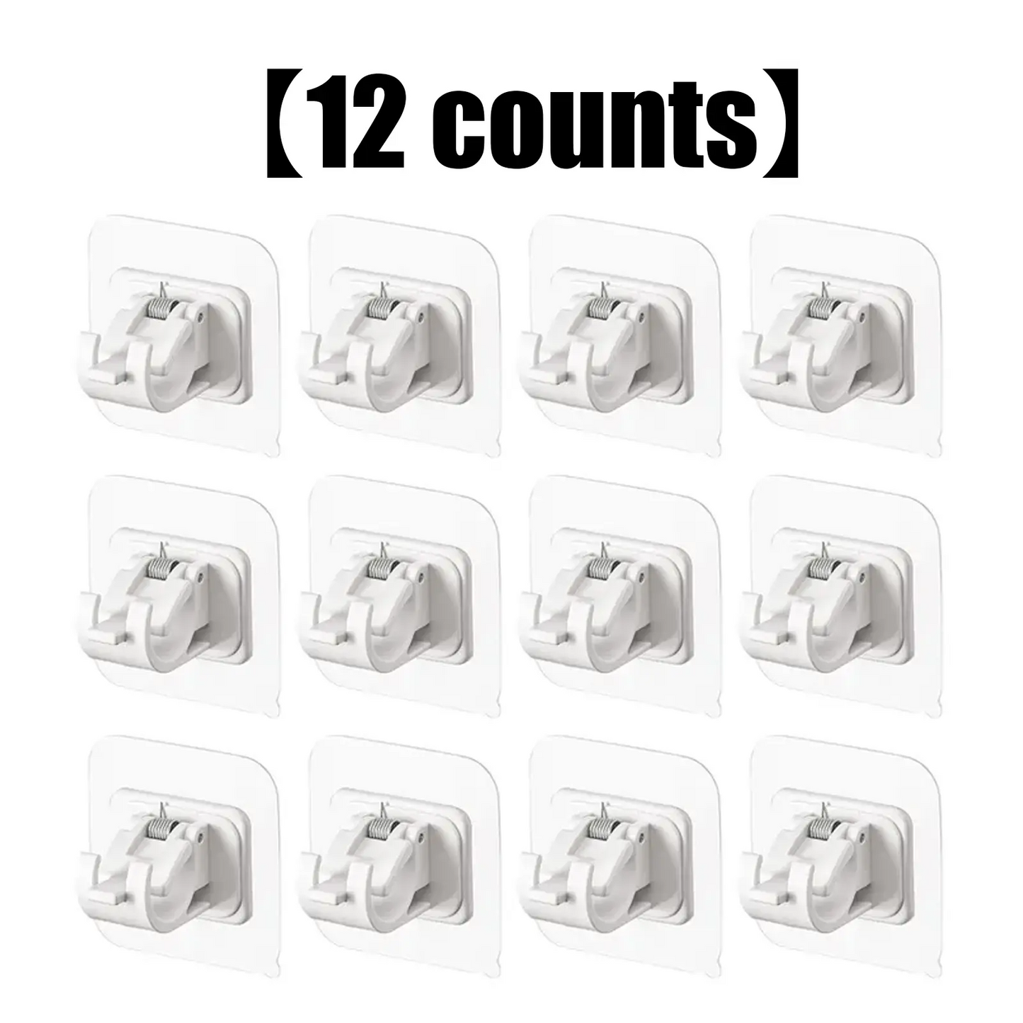A set of 8PCS Curtain Rod Brackets with Clips,Transparent Drapery Hooks,Rod Hanging,Adjustable Rods Holder,Multipurposefor Curtain Rod Hooks for Livingroom Bathroom Kitchen Bedroom Toilet Apartment
