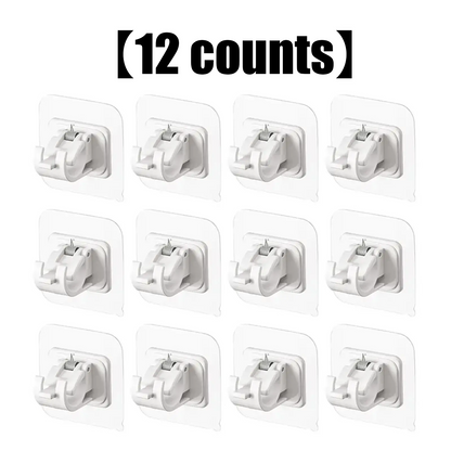 A set of 8PCS Curtain Rod Brackets with Clips,Transparent Drapery Hooks,Rod Hanging,Adjustable Rods Holder,Multipurposefor Curtain Rod Hooks for Livingroom Bathroom Kitchen Bedroom Toilet Apartment