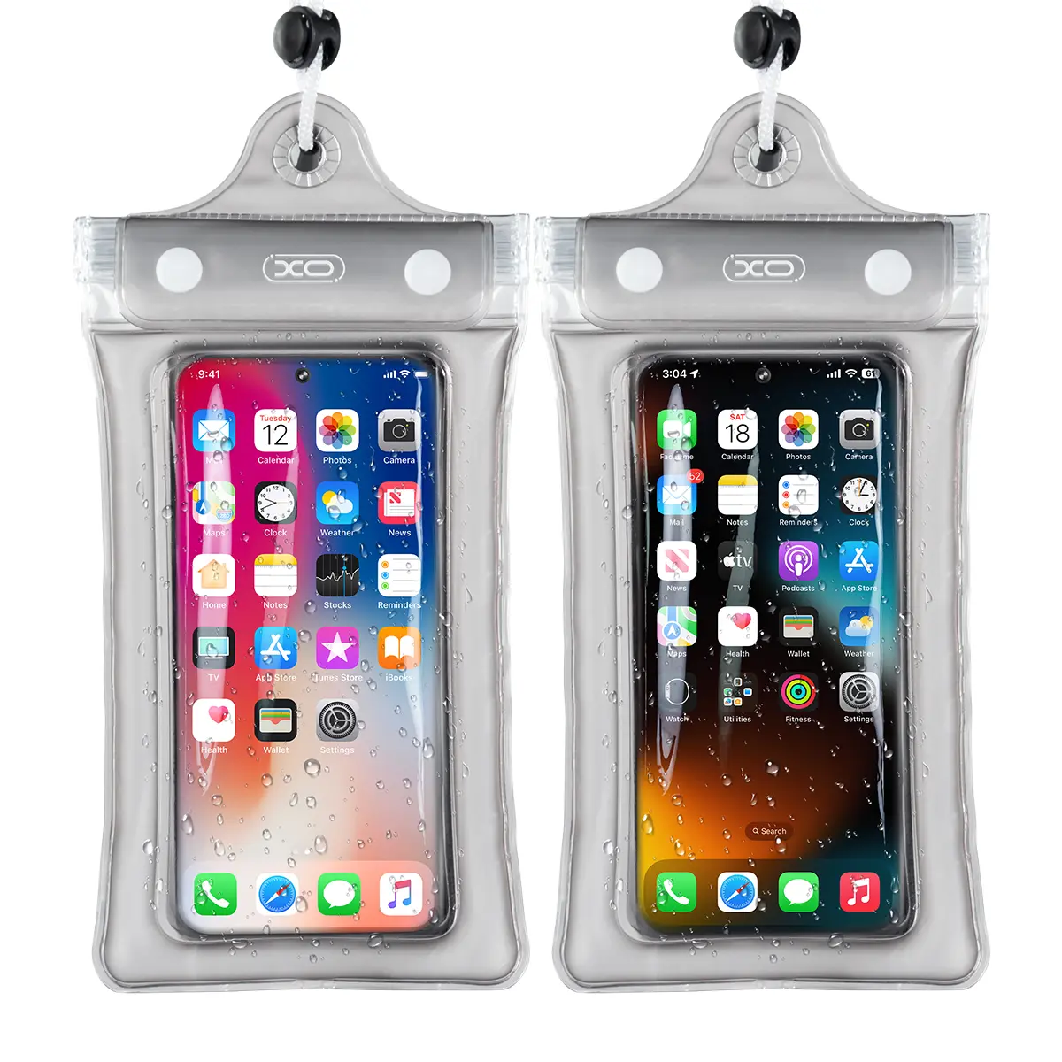 Waterproof Phone Pouch, 2 Counts Clear Waterproof Cell Phone Case Lanyard for iPhone Galaxy Up To 7",Inflatable Edge Better Buoyancy
