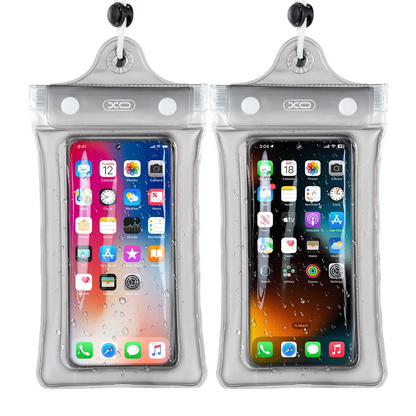 Waterproof Phone Pouch, 2 Counts Clear Waterproof Cell Phone Case Lanyard for iPhone Galaxy Up To 7",Inflatable Edge Better Buoyancy