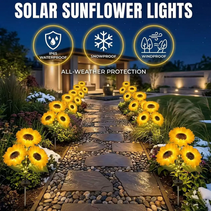 Solar Powered LED Sunflower Garden Lights Set of 2/4/6 Pieces