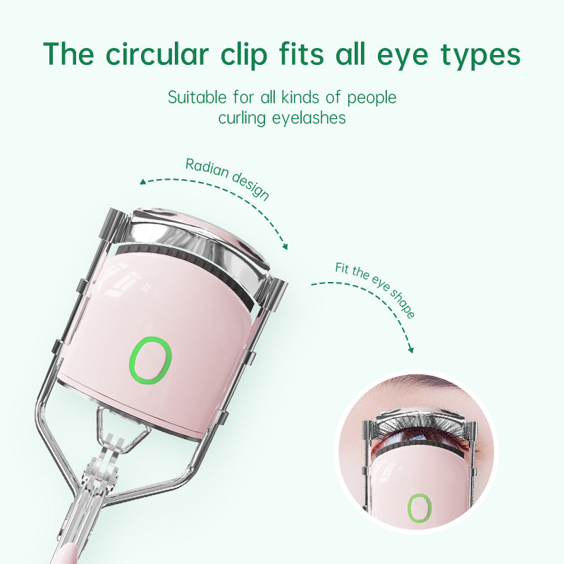 Heated Eyelash Curler with Comb, Rechargeable Battery Powered, Easy Natural Curls, Beauty Tool for Women, Curling