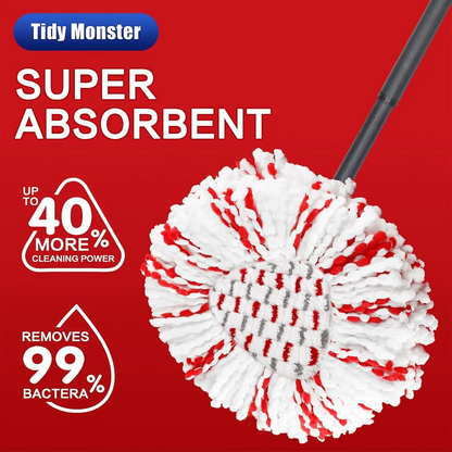 3 Pack Spin Mop Heads Replacements with Scrubbing Pad