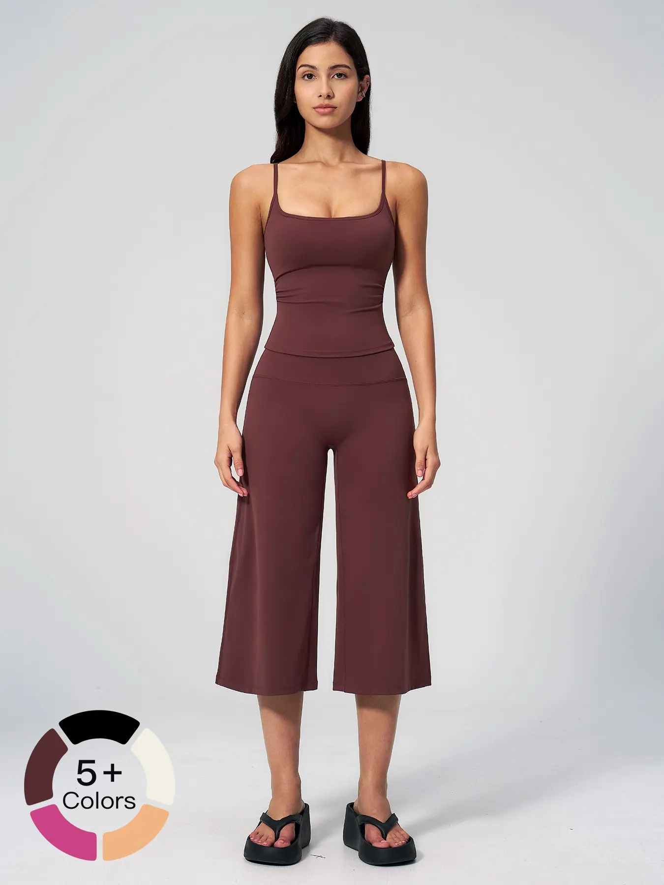New Yoga Tank Top High Waist Quick-Dry Casual Mid-Length Pants Running Outdoor Athletic Sportswear Yoga Set for Women