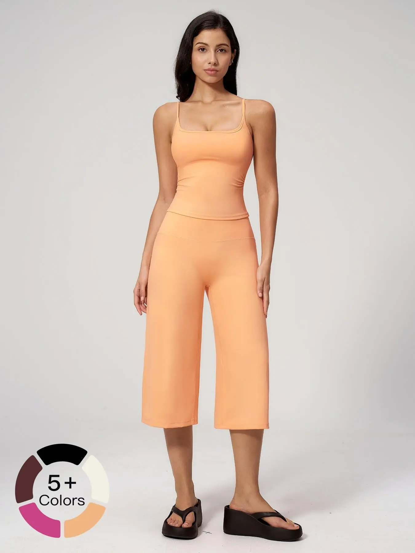 New Yoga Tank Top High Waist Quick-Dry Casual Mid-Length Pants Running Outdoor Athletic Sportswear Yoga Set for Women