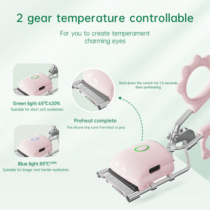 Heated Eyelash Curler with Comb, Rechargeable Battery Powered, Easy Natural Curls, Beauty Tool for Women, Curling