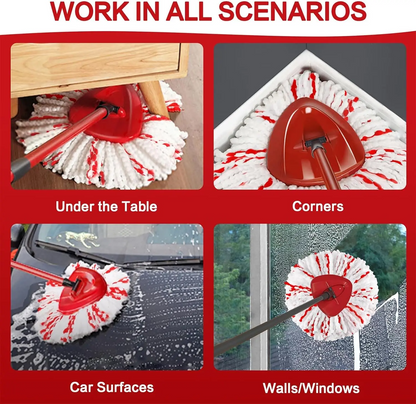 3 Pack Spin Mop Heads Replacements with Scrubbing Pad