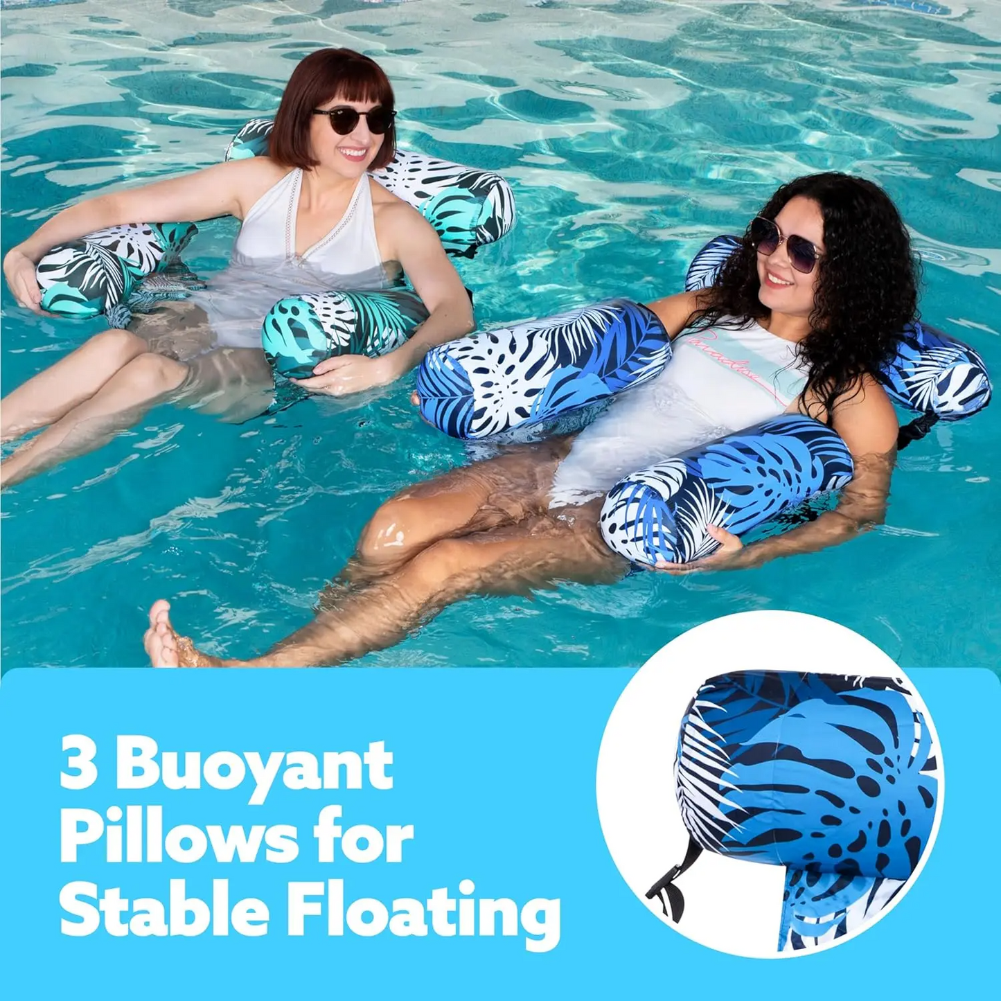 Inflatable Pool Floats Adult, 2 Packs / 1 Pack Floating Lounge Chairs