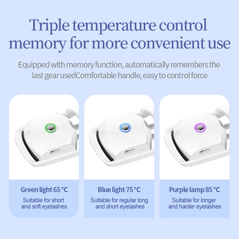 Type C Interface Arc Design Heated Eyelash Curler 3 Gears with USB Charging Cable for Girls for Home