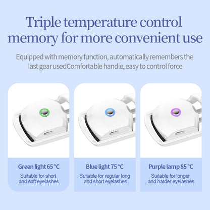 Type C Interface Arc Design Heated Eyelash Curler 3 Gears with USB Charging Cable for Girls for Home