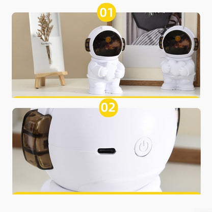 Astronaut Humidifier USB Powered, Silent Air Humidifier Mist Output for Bedroom Office Desk, Cute Space Design