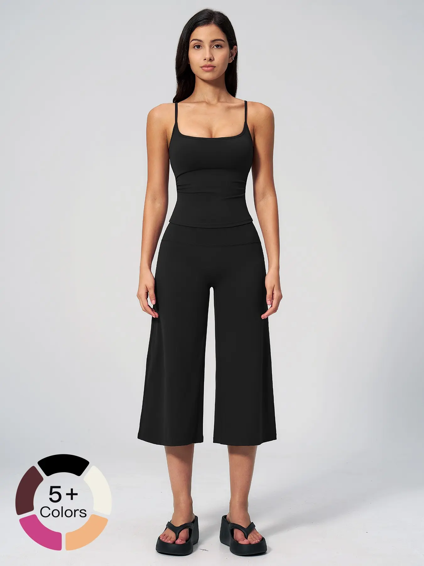 New Yoga Tank Top High Waist Quick-Dry Casual Mid-Length Pants Running Outdoor Athletic Sportswear Yoga Set for Women
