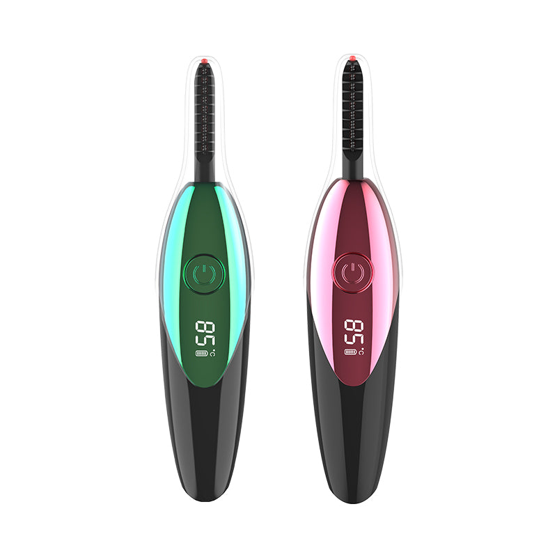 USB Rechargeable Electric Heated Eyelash Curler Pen Style Shape Eye Makeup Curling Kit Cosmetic Tool LCD 3D