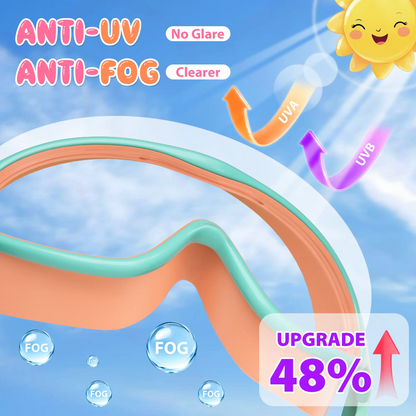 Kids Swim Goggles for 3-15+ UV Protection Anti-Fog High Definition Waterproof Adjustable Goggles for Boys and Girls