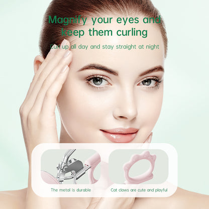 Heated Eyelash Curler with Comb, Rechargeable Battery Powered, Easy Natural Curls, Beauty Tool for Women, Curling
